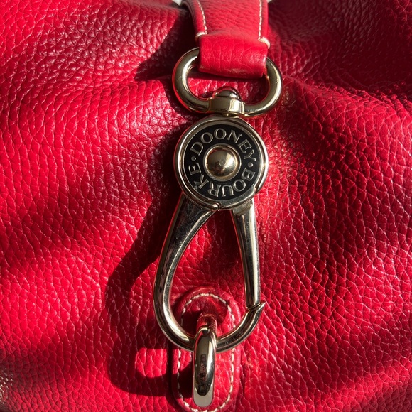 Dooney & Bourke Pebble Grain Logo Lock Women's Shoulder Bag Without Pouch-Red - Picture 4 of 12
